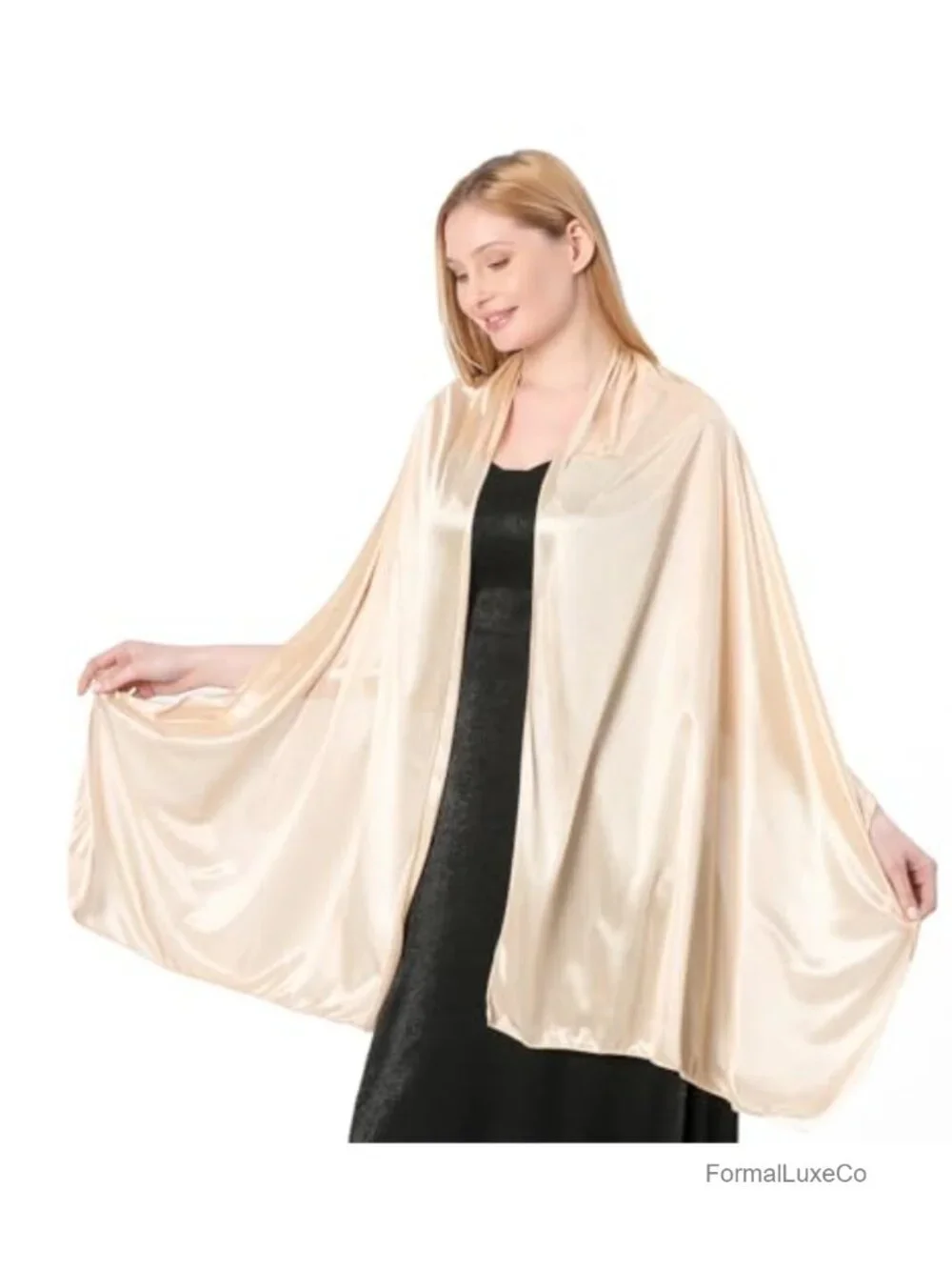 Silky Shawl Wrap Cape for Formal Wedding Evening Dress